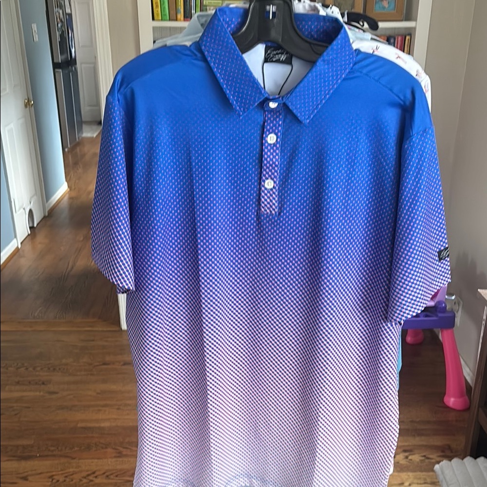 Sunday Swagger Men's Blue Gradient Polo Shirt